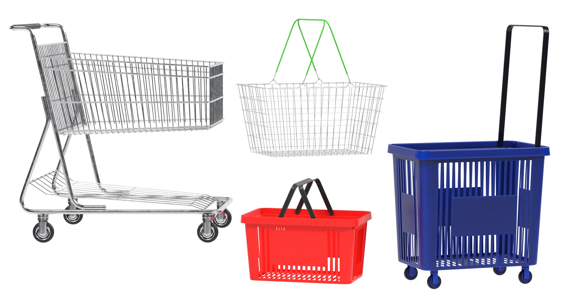 3D Shopping Baskets Carts - TurboSquid 1186986