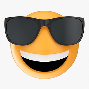 Emoji 089  Laughing with sunglasses 3D model