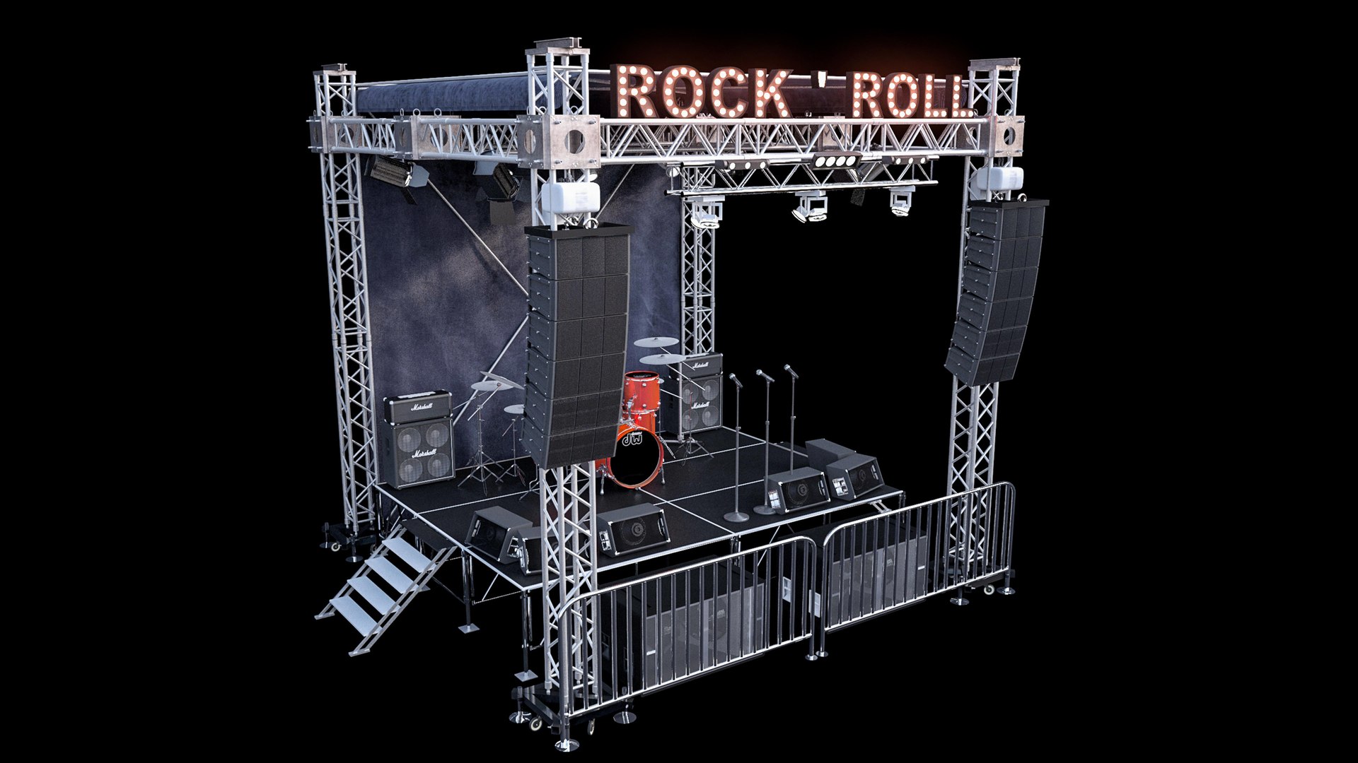3D Mini Concert Stage 2 - TurboSquid 1875296