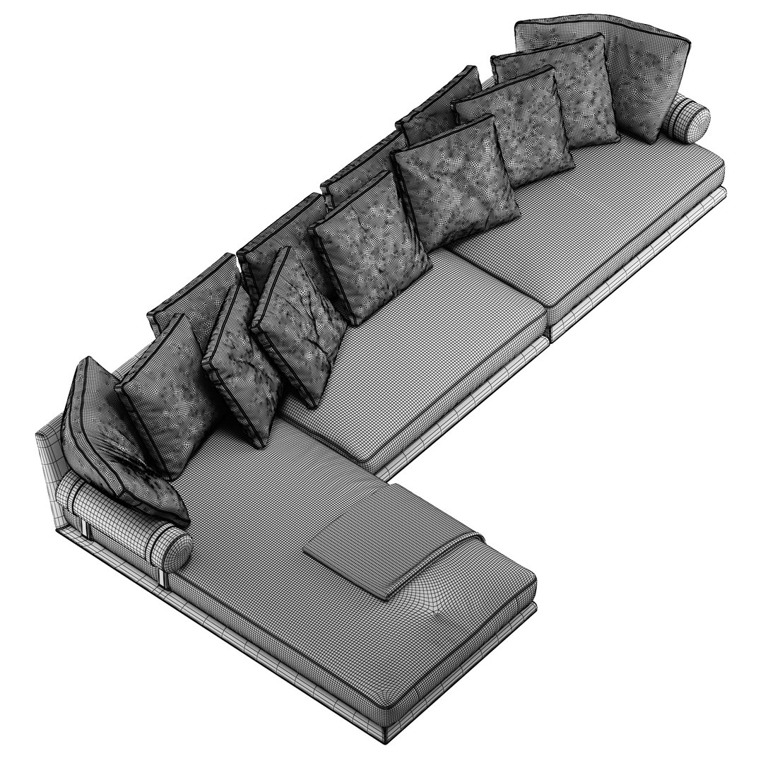 3D B E B Italia Noonu L Leather Sofa Model - TurboSquid 1740633