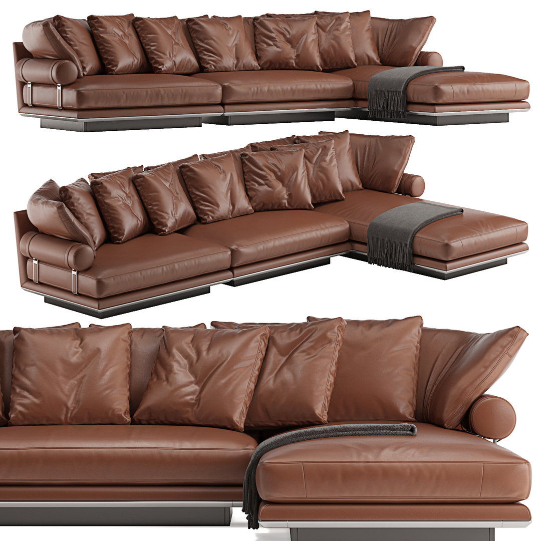 3D B E B Italia Noonu L Leather Sofa Model - TurboSquid 1740633