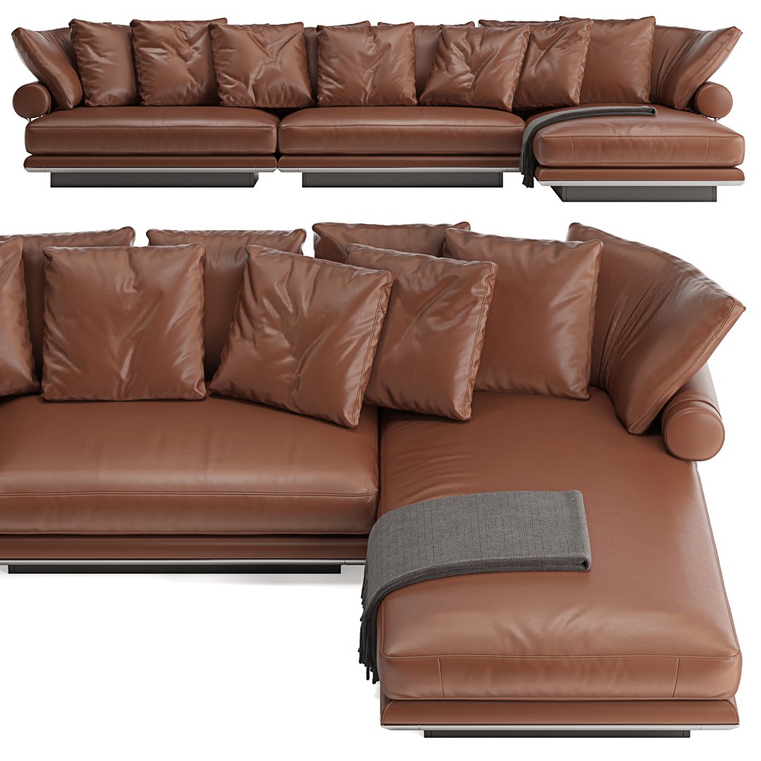 3D B E B Italia Noonu L Leather Sofa Model - TurboSquid 1740633