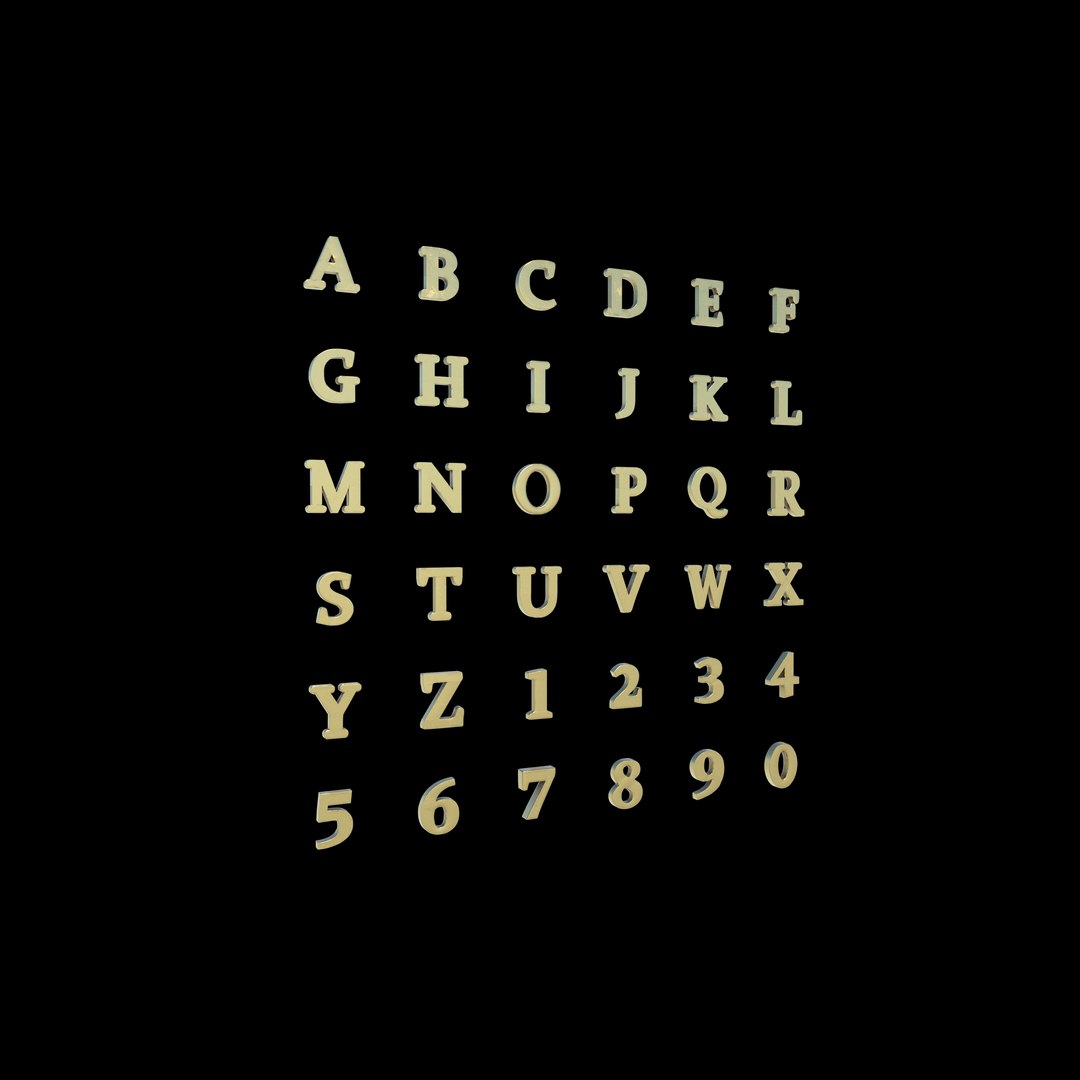 3D Alphabet A to Z 3D model https://p.turbosquid.com/ts-thumb/jN/RWpTfc/5F/alphabetatoztexture_11/jpg/1735727069/1920x1080/fit_q87/f94ce81b54f38c391138a3fca0f08fb6cfba0435/alphabetatoztexture_11.jpg