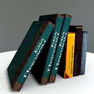 set books modeled pack 3d model