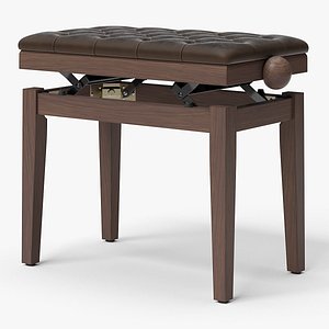 realistic piano bench 02 3D model