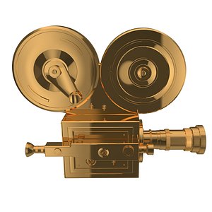 3D golden vintage camera model