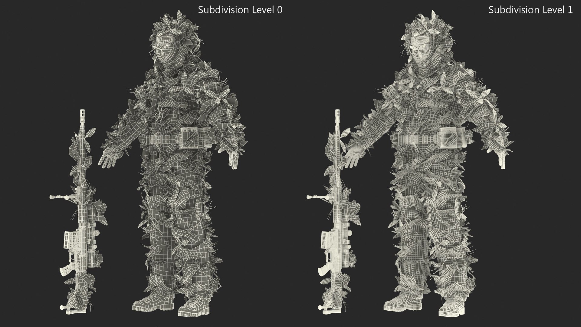 Sniper in Leaf Ghillie Suit T-pose model https://p.turbosquid.com/ts-thumb/jN/dixPSa/JJ/sniperinleafghilliesuittposec4dmodel021/jpg/1668731652/1920x1080/fit_q87/f538f6862e8d41795aa8dec3c7e8df4476210a3a/sniperinleafghilliesuittposec4dmodel021.jpg