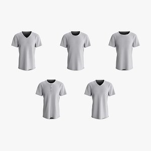 Male T-Shirt Dropped Shoulder Short Sleeve Variant Collar Collection