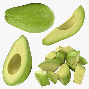 3D model Peeled Avocado Collection