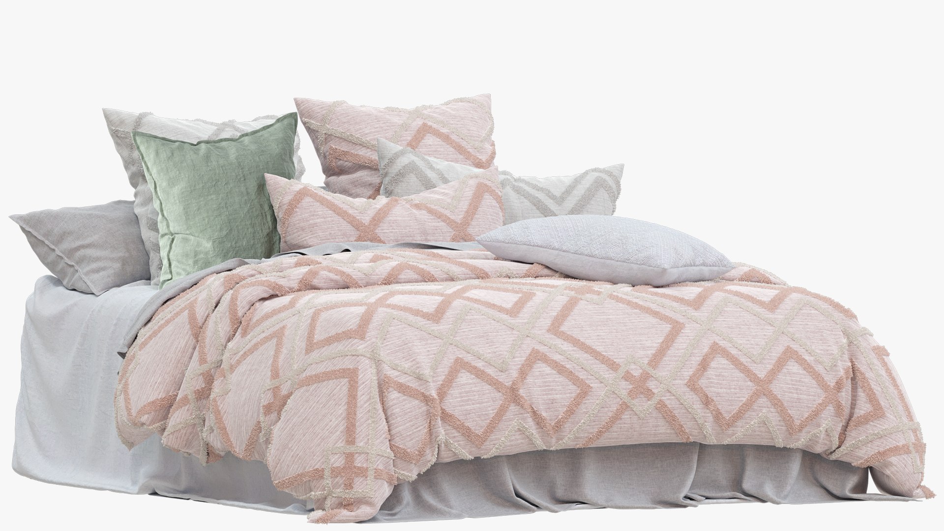 Adairs Bonnie Blush Chenille Quilt Cover 3D Model TurboSquid 1943060