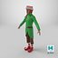 3D Christmas Elf Male 4 model