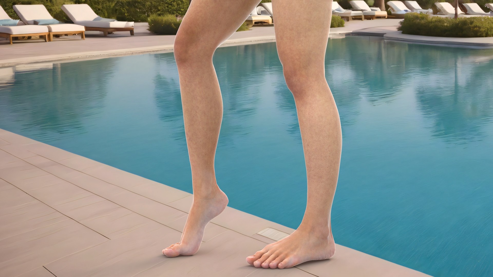 Realistic Female Lower Legs and Feet 3D model preview