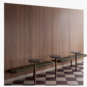 3D Cafe Seating Area 3 model