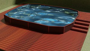 3D swimming pool wood