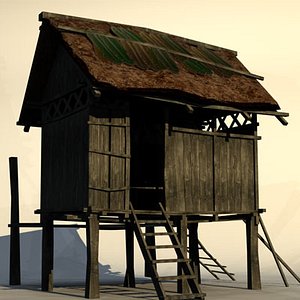 jungle hut 3d model
