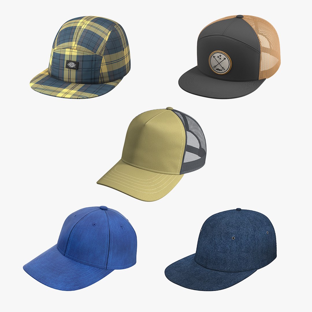 Baseball Caps Collection 3D model preview