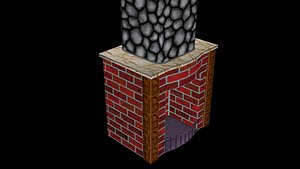 Wood burning furnace 3D model