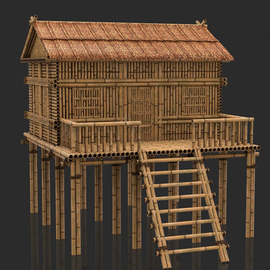 Bamboo House Jungle Hut 3D Model TurboSquid 2342270
