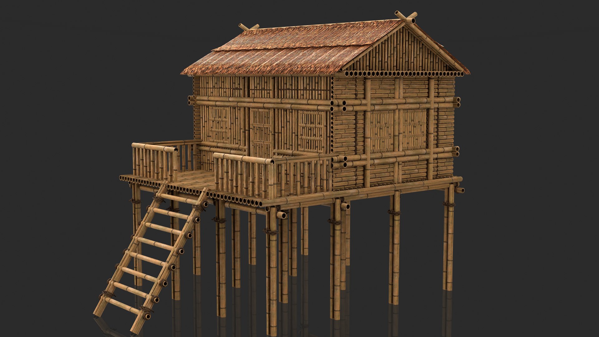 Bamboo House 4 - Jungle Hut 3D Model - TurboSquid 2342270