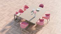 Modular Dining Set Pink 6 Seperable Chairs baby chairand Table