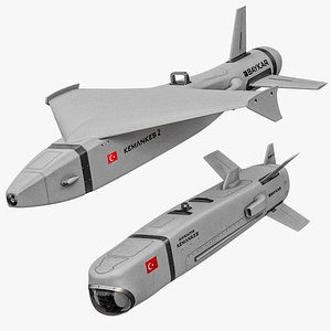 3D Baykar Kemankes x2 Cruise Missiles Package PBR model