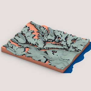 3D Stylized Low Poly Valley Landscape
