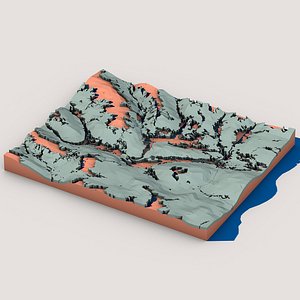 Stylized Low Poly Valley Landscape
