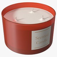 Scented Candle Red with 3 Wicks