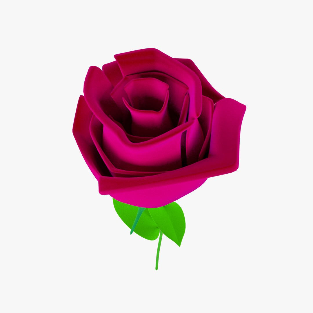 3D Model Cartoon Rose - TurboSquid 1162569