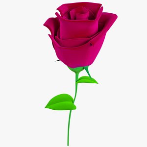 3D model cartoon rose