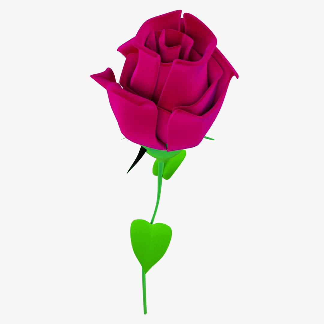 3D Model Cartoon Rose - TurboSquid 1162569