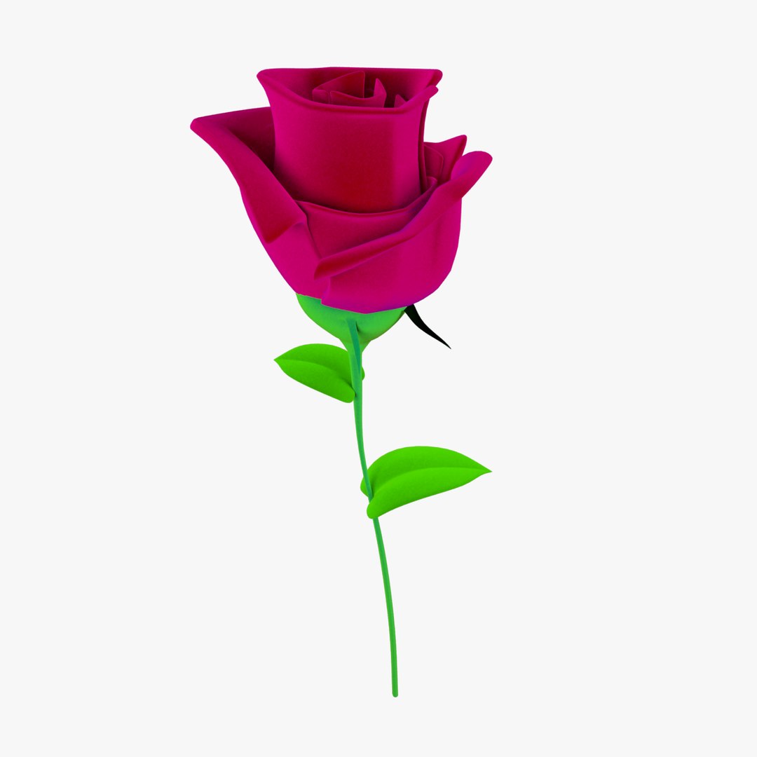 3d Model Cartoon Rose - Turbosquid 1162569