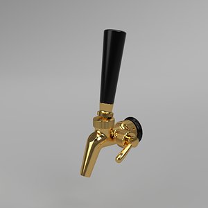 interior beer faucet gold 3D model