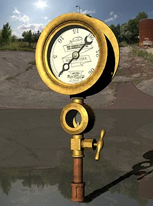 3D vintage crosby steam pressure