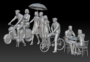 male woman people 3D