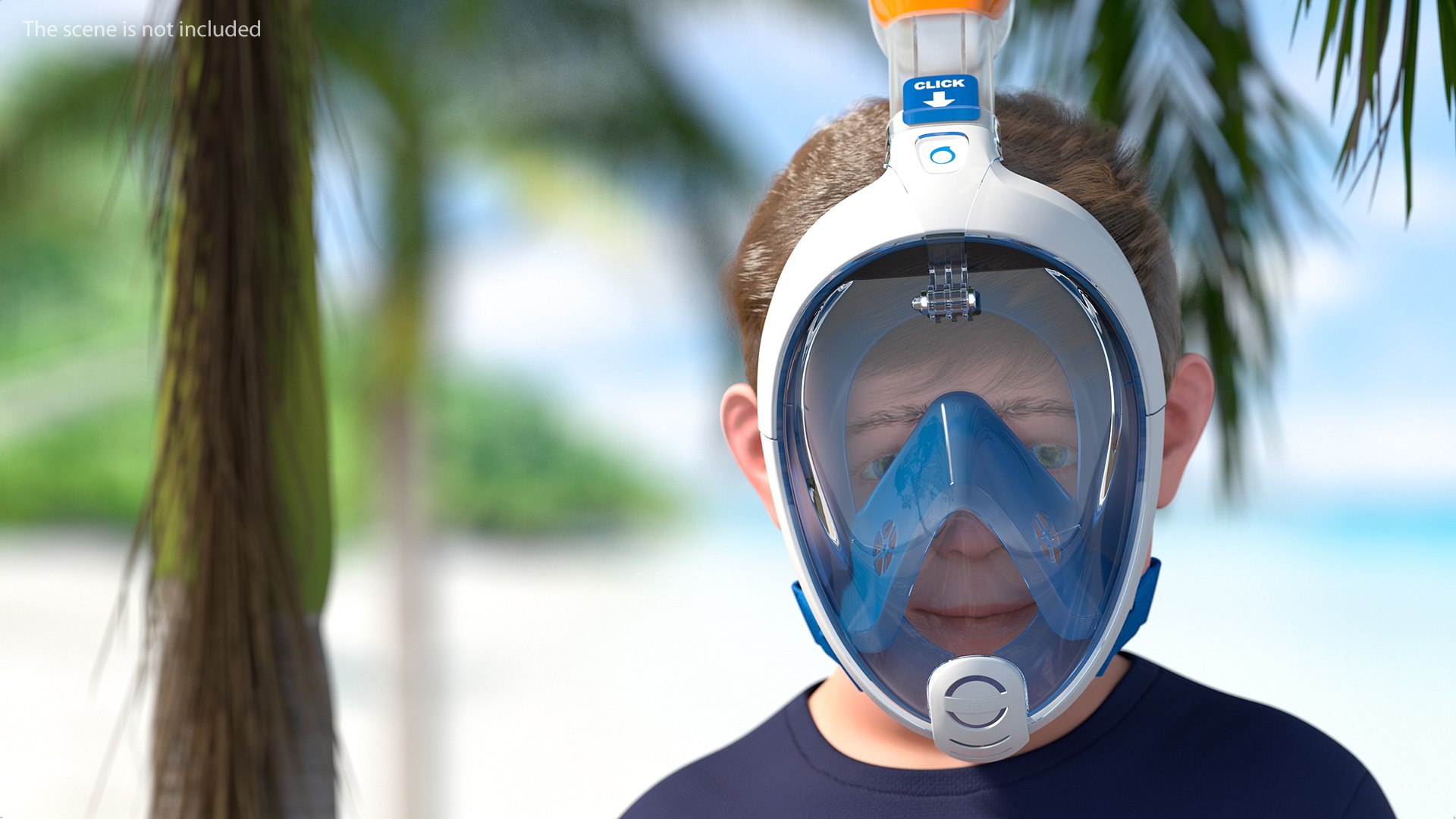 Tribord Subea Easybreath Full Face Snorkel Mask 3D model preview