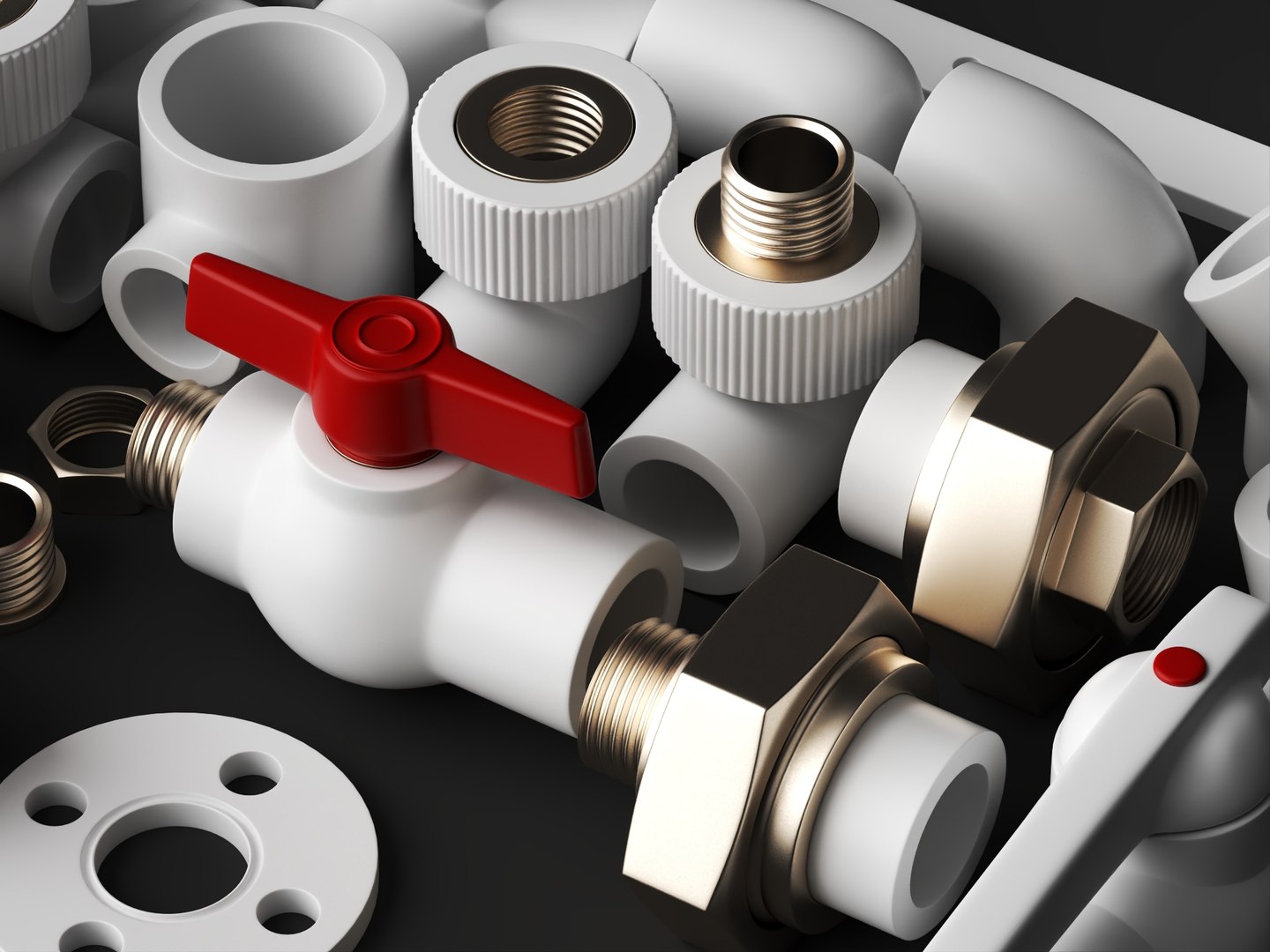 PPR Pipe Fittings 3D Model Plumbing Parts Collection model https://p.turbosquid.com/ts-thumb/jO/u0Ypbh/Oc/pipefittings3/jpg/1787404818/1920x1080/fit_q87/883b387b874940b7ad38c77f529989aeb93a5f47/pipefittings3.jpg
