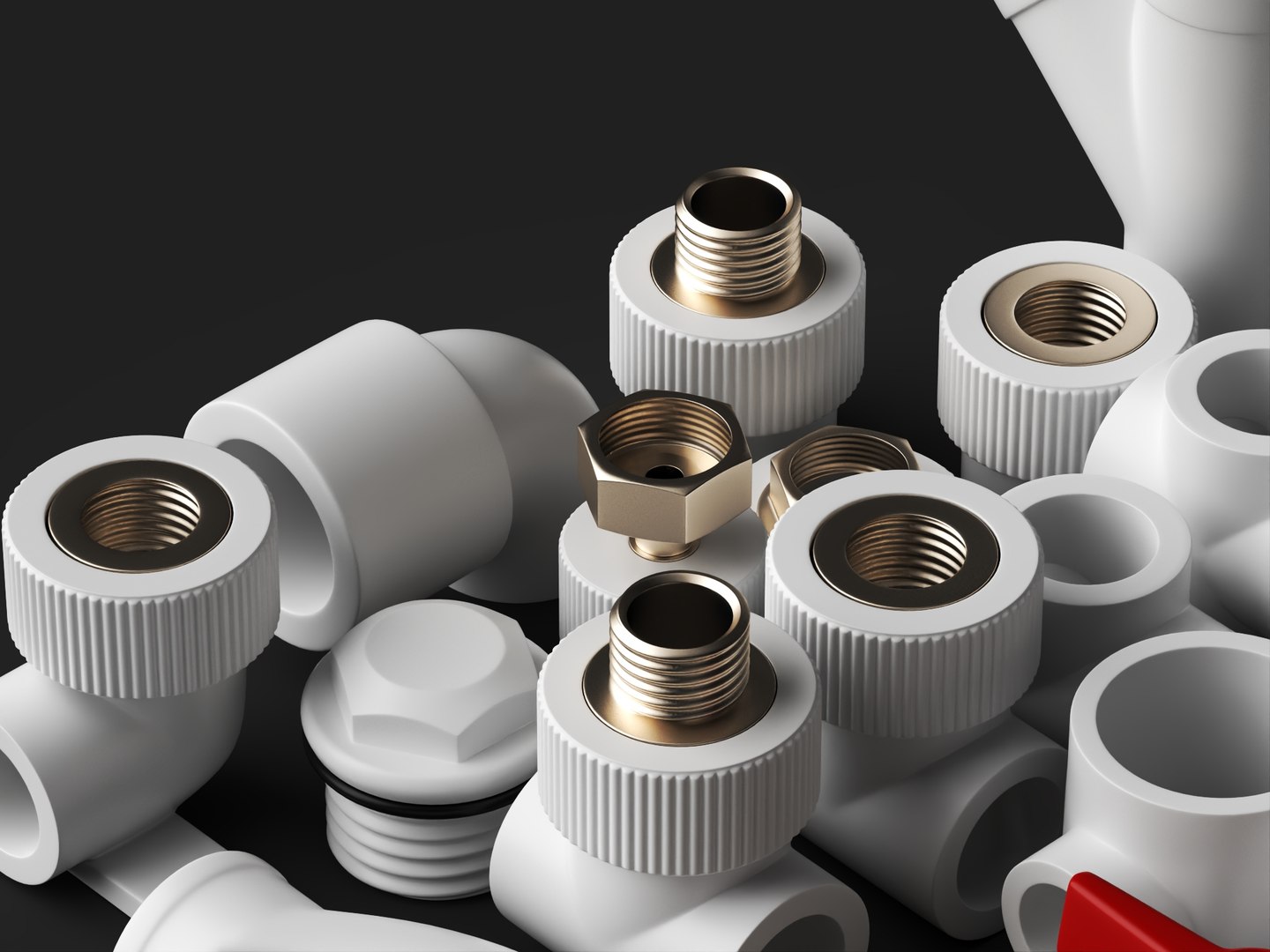 PPR Pipe Fittings 3D Model Plumbing Parts Collection model https://p.turbosquid.com/ts-thumb/jO/u0Ypbh/vn/pipefittings7/jpg/1787404823/1920x1080/fit_q87/30247d4b67f10e8cafbd95f7f90582e8323e9922/pipefittings7.jpg