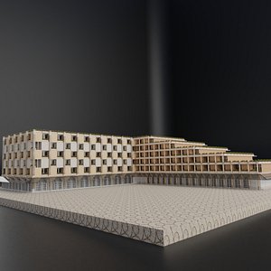 modern building architectural 3D