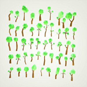 3D model tree cartoon forest pack
