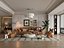 Intérieur de salon rétro-moderne français