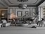 Intérieur de salon rétro-moderne français