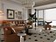 Intérieur de salon rétro-moderne français