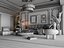 Intérieur de salon rétro-moderne français