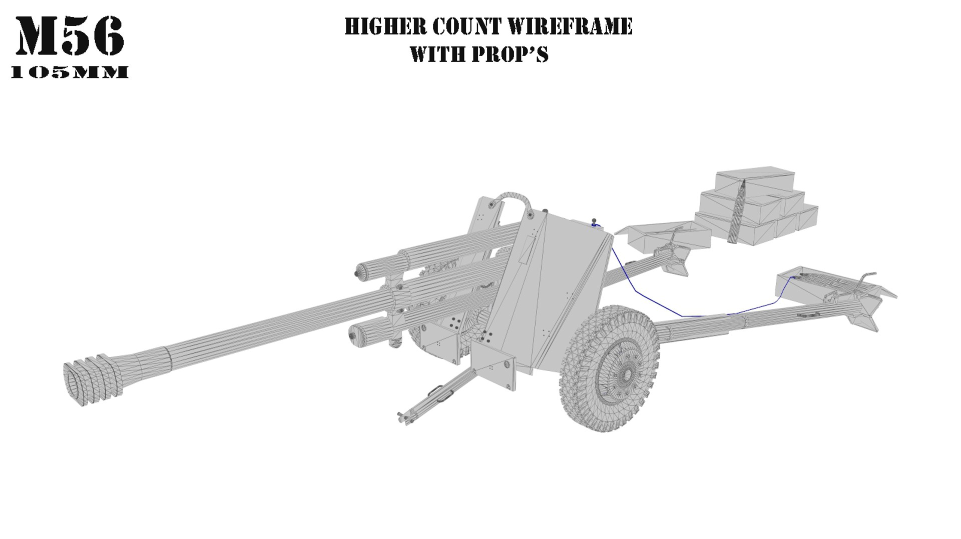 M-56 105mm 3d Model