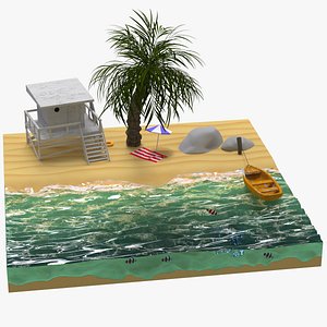 3D Cartoon Island Isometric model