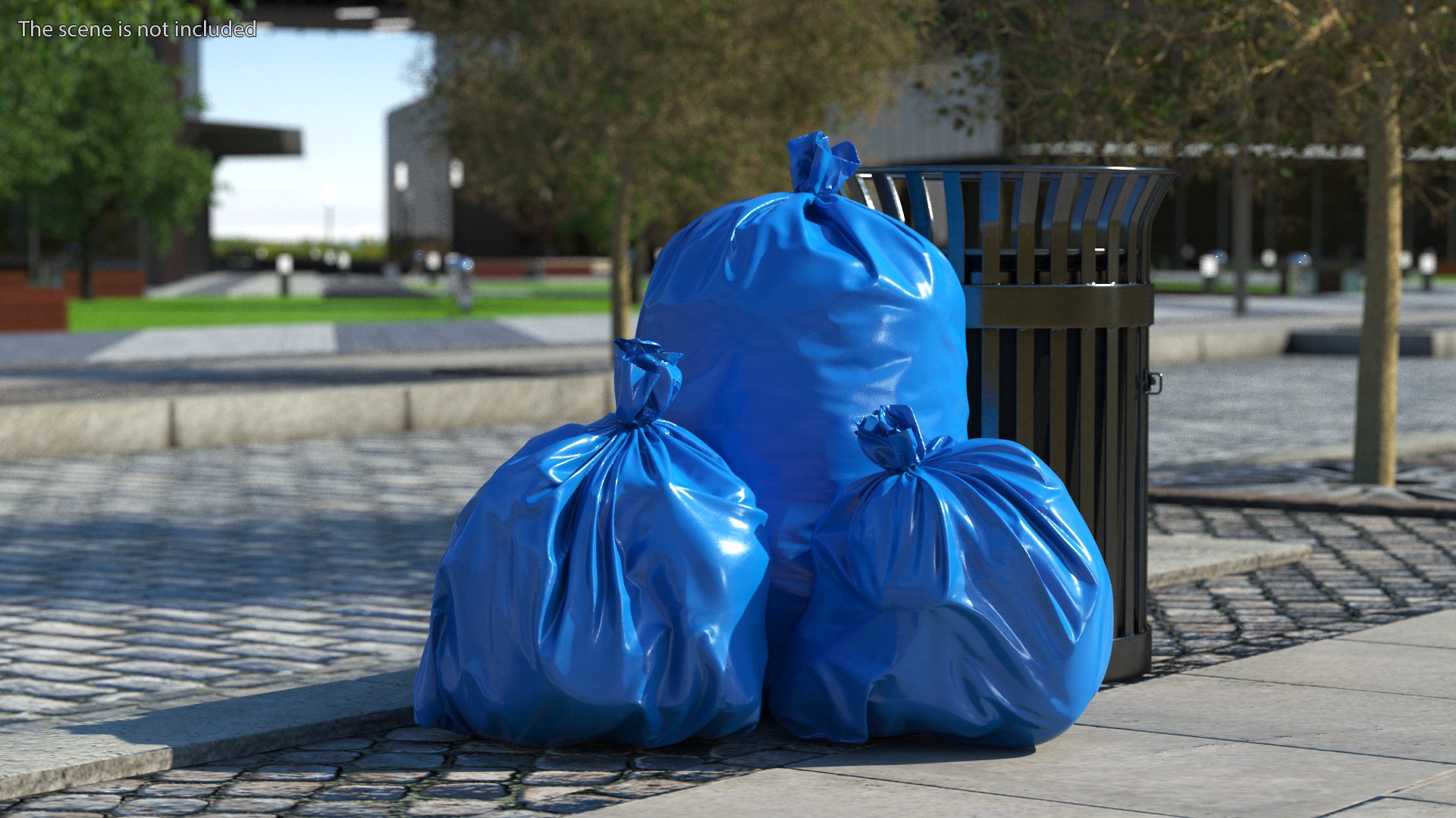 Tied Closed Blue Rubbish Bag Small 3D model - TurboSquid 1839931