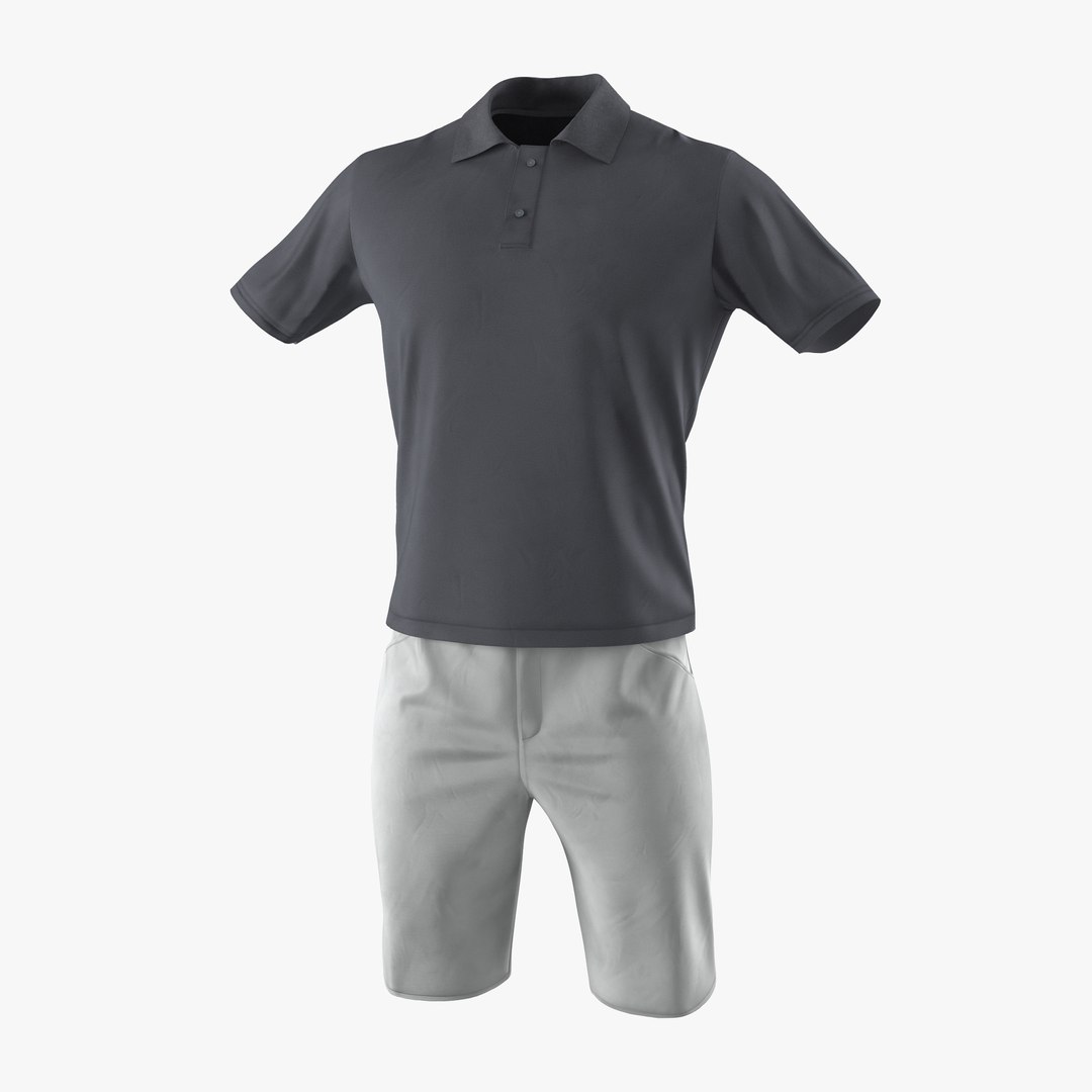 Mens Casual Clothes 4 3D model preview