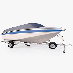 3D motor boat trailer