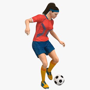 Female Soccer Player Animated HQ Standard License 3D model